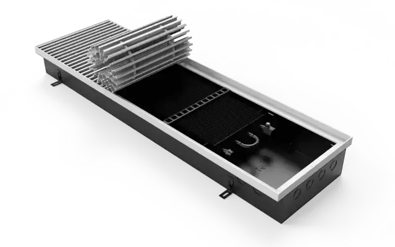 Конвектор Vitron с естественной конвекцией без вентилятора (глубина 110 мм, ширина 300 мм, длина 600 мм) c декоративной L-рамкой и решеткой