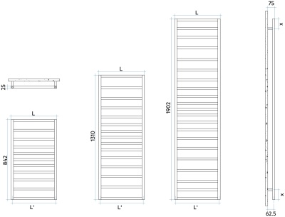 Полотенцесушитель IRSAP TOLE для ГВС 842/525 CL.50 11 трубок, (хром) chrome