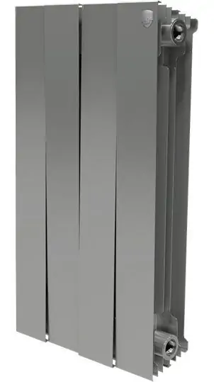 Радиатор биметаллический Royal Thermo PianoForte Silver Satin 500 мм, 4 секции, серебристый