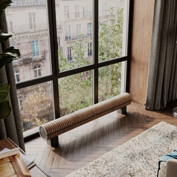 Дизайнерский конвектор Savva TIMBER KN высотой 280 мм