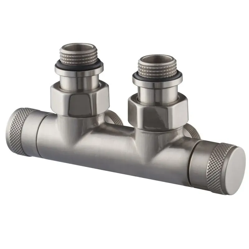 Узел угловой SR Rubinetterie Tondera 50 мм, запорный 1/2"х3/4" Е, цвет матовый никель