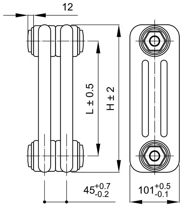 Стальной трубчатый радиатор IRSAP RR2 1800, секций 8, цвет TR, подключение 26