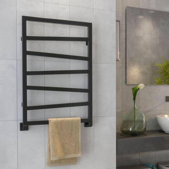 Полотенцесушитель GUARDO DIAGONALE 800x532 черный матовый (водяной)