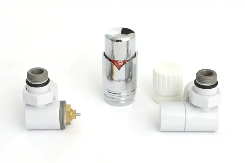 Автоматический терморегулятор 3D левый G 1/2" НР х G 3/4" НГ (набор) (RAL 7047 Телегрей 4)