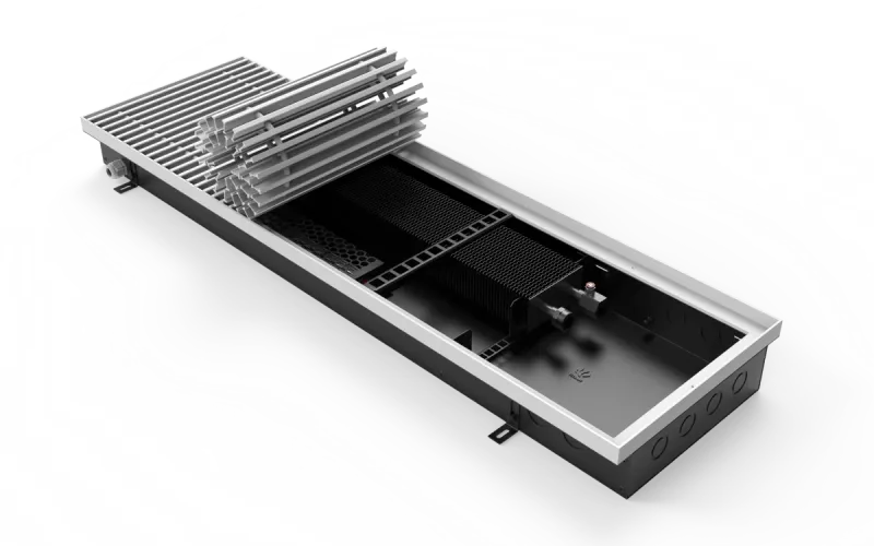 Конвектор Vitron c принудительной конвекцией c вентилятором 24В (глубина 90 мм, ширина 300 мм, длина 700 мм) c декоративной L-рамкой и решеткой