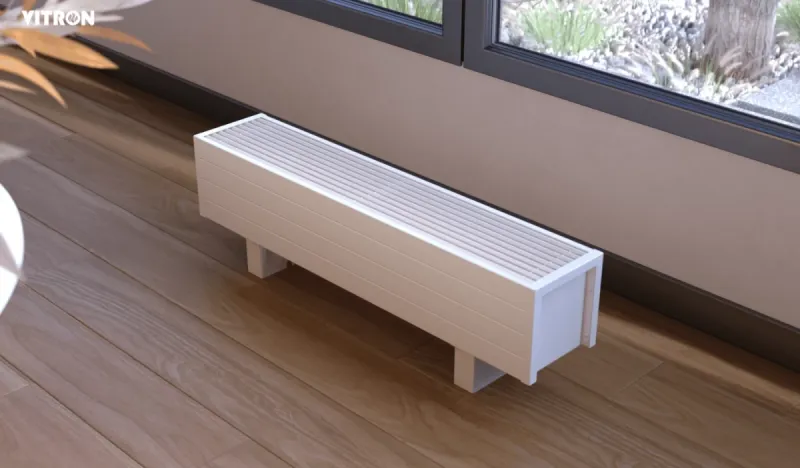 ВКЭН.200.200.1000.2ТЭН Конвектор Vitron напольный электрический, с естественной конвекцией (высота 200 мм, ширина 200 мм, длина 1000 мм) (RAL9005)