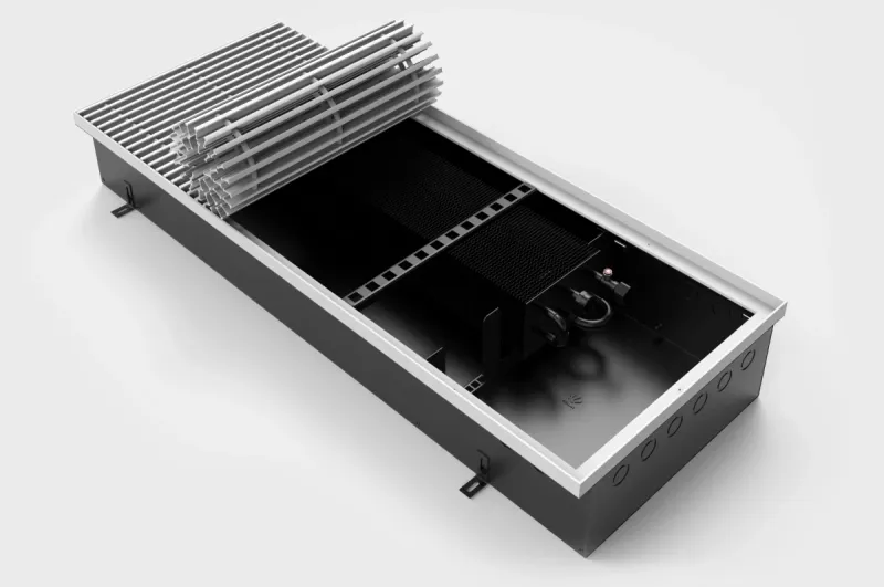 Конвектор Vitron с естественной конвекцией без вентилятора (глубина 140 мм, ширина 400 мм, длина 600 мм) c декоративной L-рамкой и решеткой