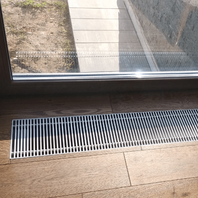 Встраиваемый в пол конвектор с вентилятором Varmann QthermHK Mini QHKM.190. 90