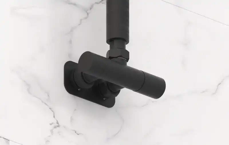 Вентиль 1х1/2" угловой маховик-скрытый EU50 правое (МУАР Темный Титан (РЕ-64))