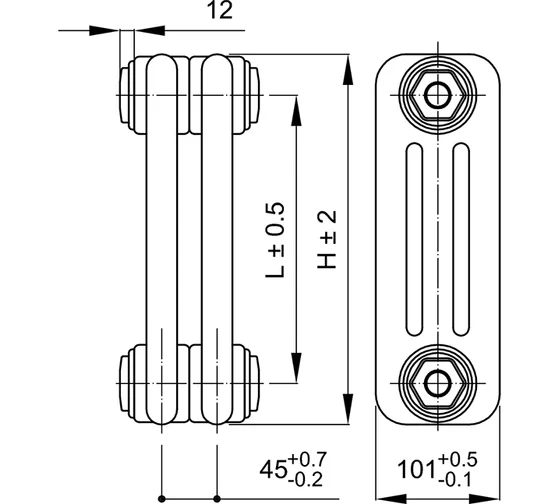 Стальной трубчатый радиатор IRSAP TESI/3 365 EL12 CL.01 T30