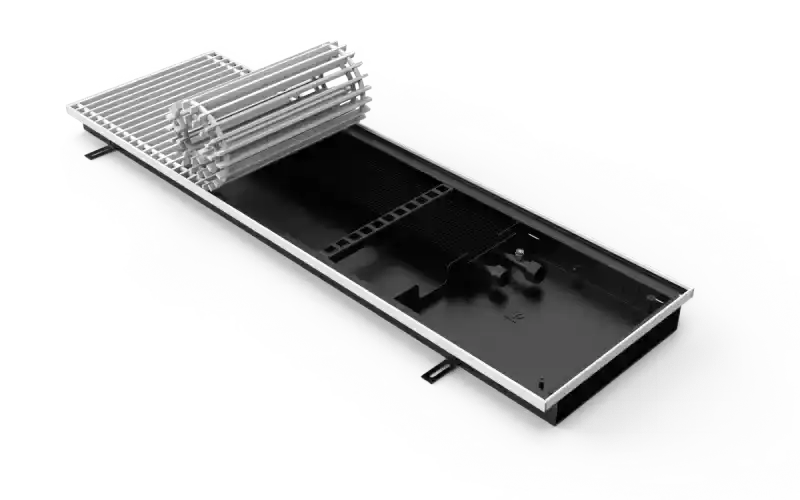 Конвектор Vitron с естественной конвекцией без вентилятора (глубина 55 мм, ширина 300 мм, длина 600 мм) c декоративной J-окантовкой и решеткой
