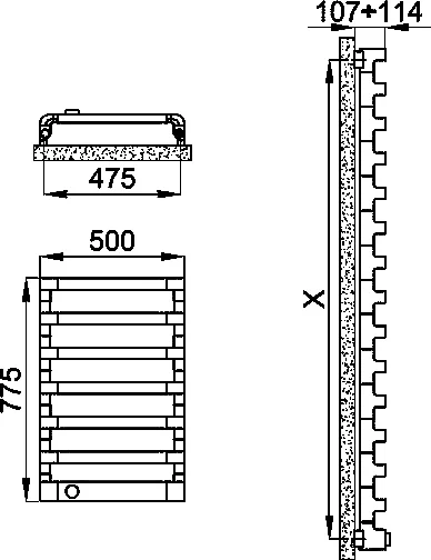 Полотенцесушитель IRSAP STEP-E 775/500 электрический, CL.50 T01, (хром) chrome