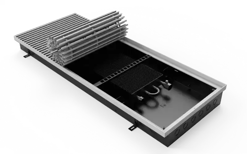 Конвектор Vitron с естественной конвекцией без вентилятора (глубина 90 мм, ширина 400 мм, длина 600 мм) c декоративной L-рамкой и решеткой