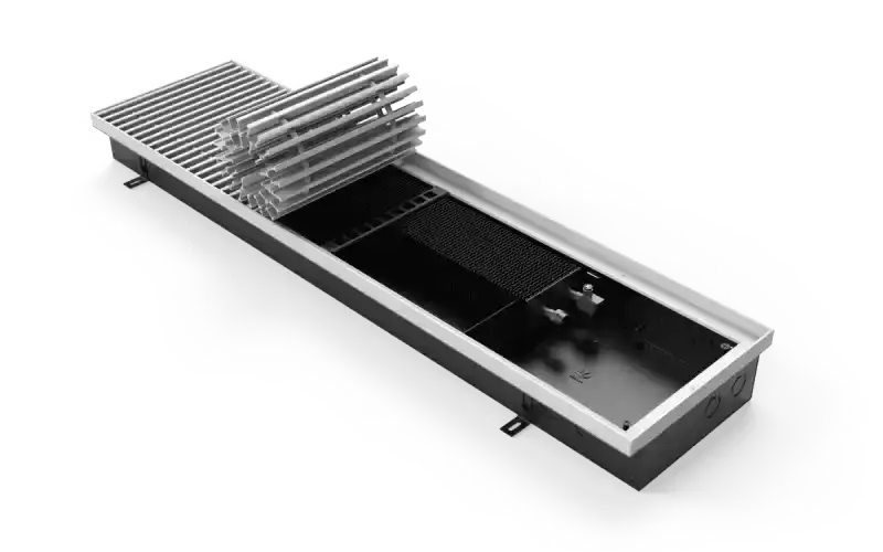 Конвектор Vitron с естественной конвекцией без вентилятора (глубина 90 мм, ширина 260 мм, длина 600 мм) c декоративной L-рамкой и решеткой