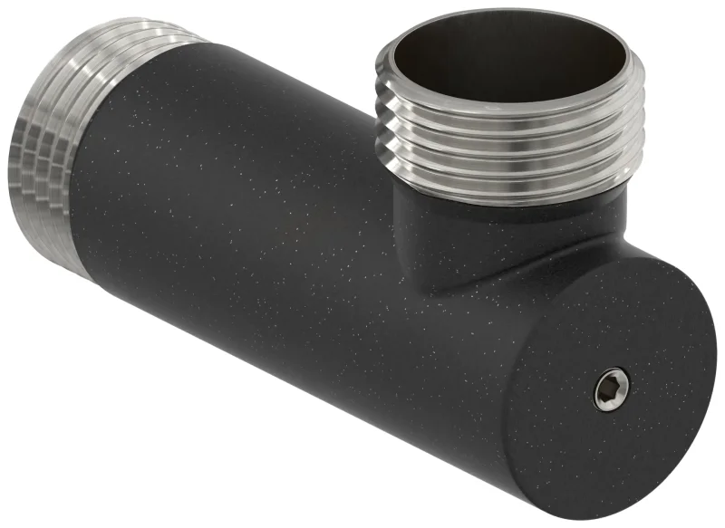 Уголок с клапаном G 1" НР х G 1" НР (Тёмный титан муар)