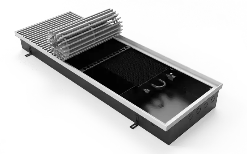 Конвектор Vitron с естественной конвекцией без вентилятора (глубина 110 мм, ширина 360 мм, длина 600 мм) c декоративной L-рамкой и решеткой