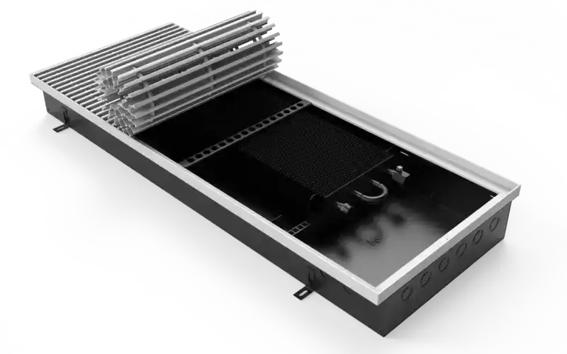 Конвектор Vitron с естественной конвекцией без вентилятора (глубина 110 мм, ширина 400 мм, длина 600 мм) c декоративной L-рамкой и решеткой