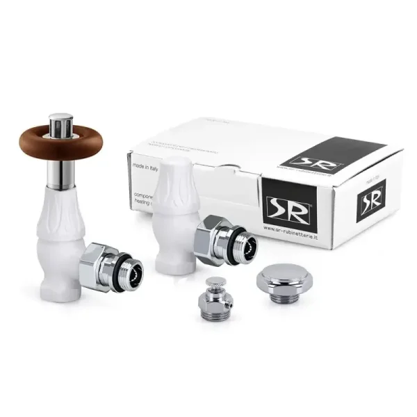 Комплект термостатический SR Rubinetterie серия Old Style 1/2" угловой цвет белый