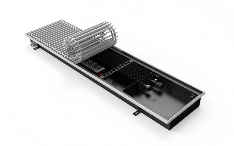 Конвектор Vitron c принудительной конвекцией c вентилятором 24В (глубина 65 мм, ширина 260 мм, длина 700 мм) c декоративной J-окантовкой и решеткой